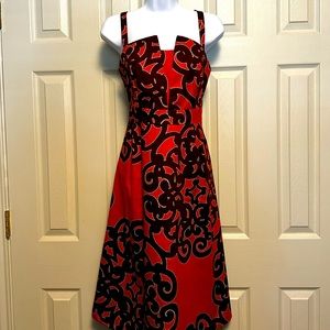 Merona Orange and maroon printed sundress. Size 10